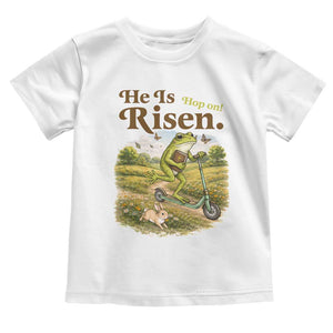 He Is Risen Hop On Toddler T Shirt Christian Easter Frog TS14 White Print Your Wear