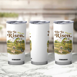 He Is Risen Hop On Tumbler Cup Christian Easter Frog TS14 Print Your Wear