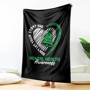 Mental Health Awarenes Throw Blanket Green Ribbon Inspirational Psychologist Therapist TS14 Print Your Wear