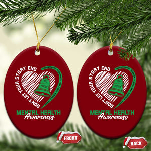 Mental Health Awarenes Ceramic Ornament Green Ribbon Inspirational Psychologist Therapist TS14 Print Your Wear