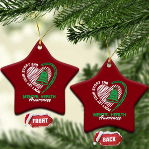 Mental Health Awarenes Ceramic Ornament Green Ribbon Inspirational Psychologist Therapist TS14 Print Your Wear