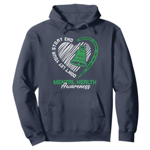 Mental Health Awarenes Hoodie Green Ribbon Inspirational Psychologist Therapist TS14 Navy Print Your Wear