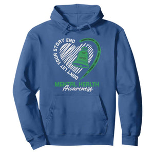 Mental Health Awarenes Hoodie Green Ribbon Inspirational Psychologist Therapist TS14 Royal Blue Print Your Wear