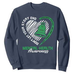 Mental Health Awarenes Sweatshirt Green Ribbon Inspirational Psychologist Therapist TS14 Navy Print Your Wear