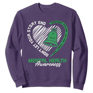Mental Health Awarenes Sweatshirt Green Ribbon Inspirational Psychologist Therapist TS14 Purple Print Your Wear