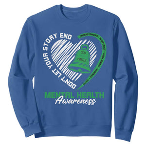 Mental Health Awarenes Sweatshirt Green Ribbon Inspirational Psychologist Therapist TS14 Royal Blue Print Your Wear