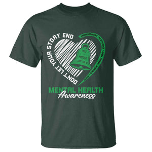 Mental Health Awarenes T Shirt Green Ribbon Inspirational Psychologist Therapist TS14 Dark Forest Green Print Your Wear