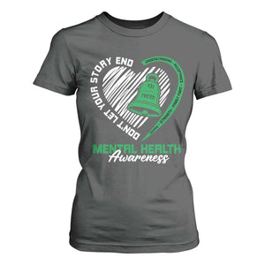 Mental Health Awarenes T Shirt For Women Green Ribbon Inspirational Psychologist Therapist TS14 Dark Heather Print Your Wear