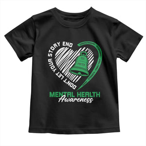 Mental Health Awarenes Toddler T Shirt Green Ribbon Inspirational Psychologist Therapist TS14 Black Print Your Wear