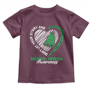 Mental Health Awarenes Toddler T Shirt Green Ribbon Inspirational Psychologist Therapist TS14 Maroon Print Your Wear