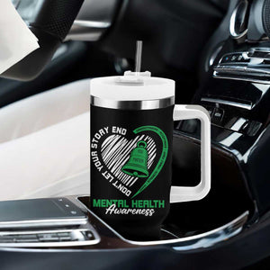 Mental Health Awarenes Tumbler With Handle Green Ribbon Inspirational Psychologist Therapist TS14 Print Your Wear