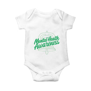 Mental Health Matters Awareness Baby Onesie Support Squad Green Ribbon TS14 White Print Your Wear