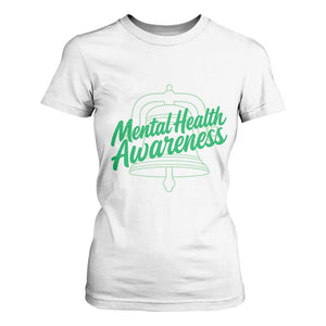 Mental Health Matters Awareness T Shirt For Women Support Squad Green Ribbon TS14 White Print Your Wear