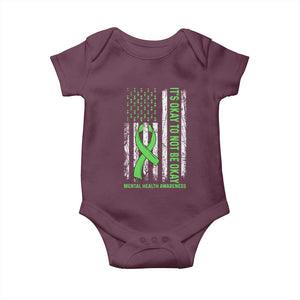 Mental Health Awarenes Baby Onesie It's Okay To Not Be Okay TS14 Maroon Print Your Wear