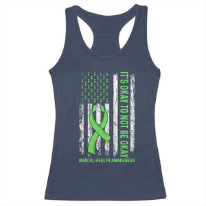 Mental Health Awarenes Racerback Tank Top It's Okay To Not Be Okay TS14 Navy Print Your Wear