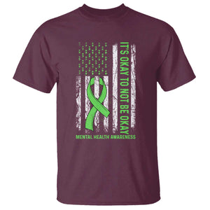 Mental Health Awarenes T Shirt It's Okay To Not Be Okay TS14 Maroon Print Your Wear