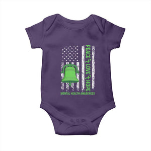 Mental Health Awarenes Baby Onesie Peace Love Hope Green Ribbon TS14 Purple Print Your Wear