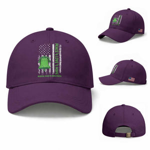 Mental Health Awarenes Baseball Cap Peace Love Hope Green Ribbon TS14 Baseball Cap Universal Fit Purple Print Your Wear