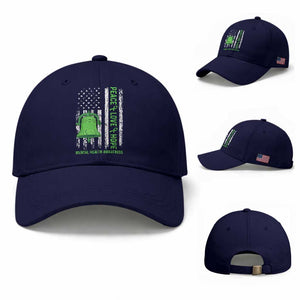 Mental Health Awarenes Baseball Cap Peace Love Hope Green Ribbon TS14 Baseball Cap Universal Fit Dark Blue Print Your Wear
