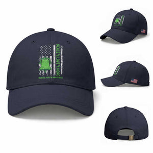 Mental Health Awarenes Baseball Cap Peace Love Hope Green Ribbon TS14 Baseball Cap Universal Fit Navy Print Your Wear
