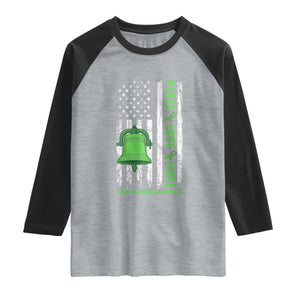 Mental Health Awarenes Raglan Shirt Peace Love Hope Green Ribbon TS14 Heather Gray Black Print Your Wear