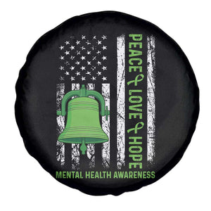 Mental Health Awarenes Spare Tire Cover Peace Love Hope Green Ribbon TS14 Print Your Wear