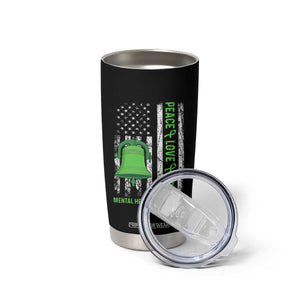 Mental Health Awarenes Tumbler Cup Peace Love Hope Green Ribbon TS14 Print Your Wear