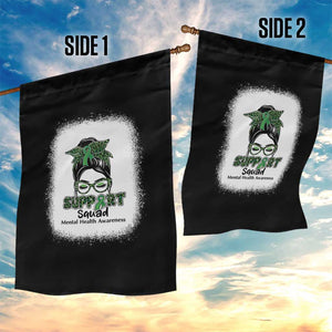 Mental Health Awarenes Garden Flag Messy Bun Green Ribbon Support TS14 Print Your Wear