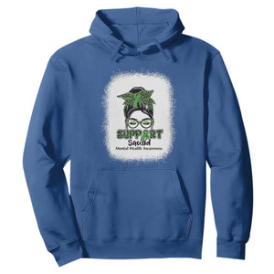 Mental Health Awarenes Hoodie Messy Bun Green Ribbon Support TS14 Royal Blue Print Your Wear