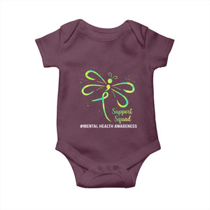 Mental Health Awarenes Baby Onesie Support Squad Green Ribbon TS14 Maroon Print Your Wear