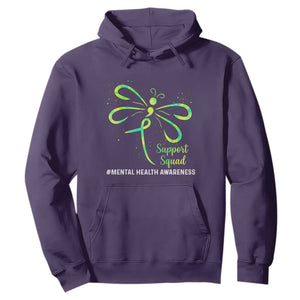 Mental Health Awarenes Hoodie Support Squad Green Ribbon TS14 Purple Print Your Wear