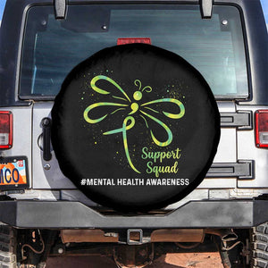 Mental Health Awarenes Spare Tire Cover Support Squad Green Ribbon TS14 No hole Black Print Your Wear