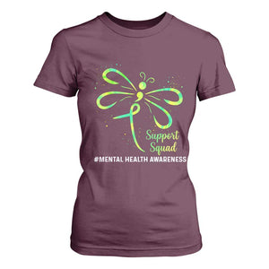 Mental Health Awarenes T Shirt For Women Support Squad Green Ribbon TS14 Maroon Print Your Wear