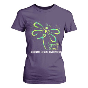 Mental Health Awarenes T Shirt For Women Support Squad Green Ribbon TS14 Purple Print Your Wear