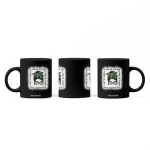 Mental Health Matters Coffee Mug Messy Bun Green Ribbon Support TS14 Print Your Wear