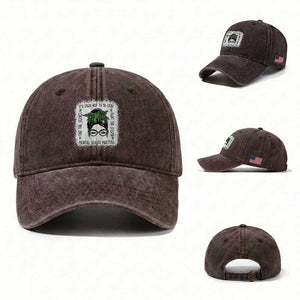 Mental Health Matters Washed Cotton Baseball Cap Messy Bun Green Ribbon Support TS14 Washed Cap Universal Fit Dark Brown Print Your Wear