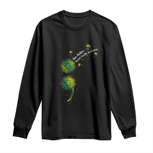 Mental Health Awarenes Long Sleeve Shirt Semicolon Dandelion You Matter TS14 Black Print Your Wear