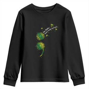 Mental Health Awarenes Youth Sweatshirt Semicolon Dandelion You Matter TS14 Black Print Your Wear