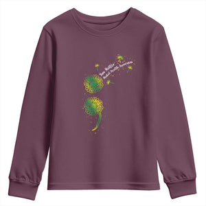 Mental Health Awarenes Youth Sweatshirt Semicolon Dandelion You Matter TS14 Maroon Print Your Wear