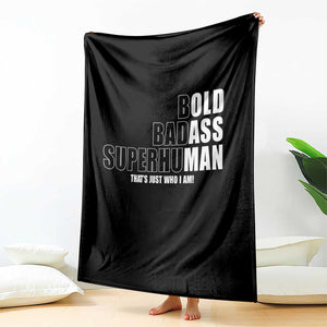 Bold Badass Superhuman Old Ass Man Throw Blanket Funny Grandpa Dad Motivational Quote