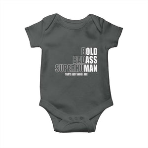 Bold Badass Superhuman Old Ass Man Baby Onesie Funny Grandpa Dad Motivational Quote
