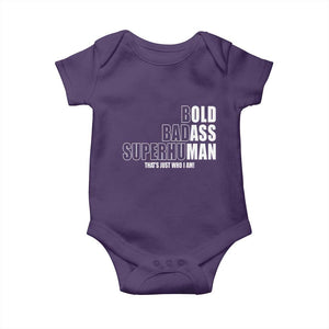 Bold Badass Superhuman Old Ass Man Baby Onesie Funny Grandpa Dad Motivational Quote
