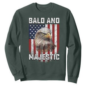Bald and Majestic Bald Eagle 4th of July Sweatshirt Funny Dad Husband Grandpa Joke