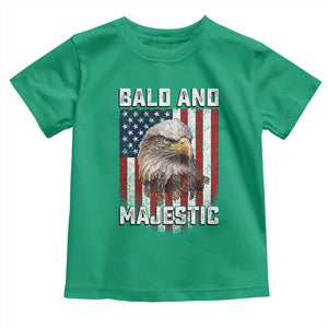 Bald and Majestic Bald Eagle 4th of July Toddler T Shirt Funny Dad Husband Grandpa Joke