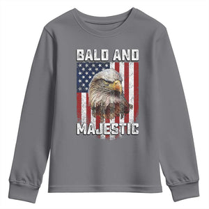 Bald and Majestic Bald Eagle 4th of July Youth Sweatshirt Funny Dad Husband Grandpa Joke