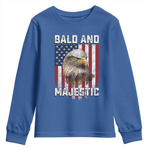 Bald and Majestic Bald Eagle 4th of July Youth Sweatshirt Funny Dad Husband Grandpa Joke