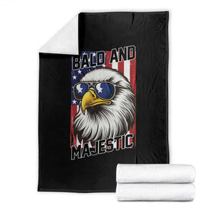 Bald and Majestic Throw Blanket Patriotic Bald Eagle 4th Of July