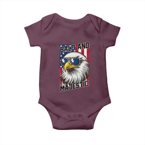 Bald and Majestic Baby Onesie Patriotic Bald Eagle 4th Of July