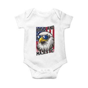 Bald and Majestic Baby Onesie Patriotic Bald Eagle 4th Of July