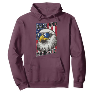 Bald and Majestic Hoodie Patriotic Bald Eagle 4th Of July